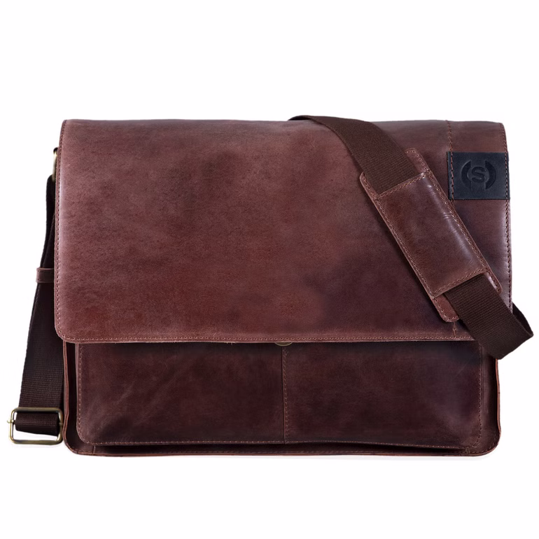 "Athos" Bolso mensajero cuero vintage