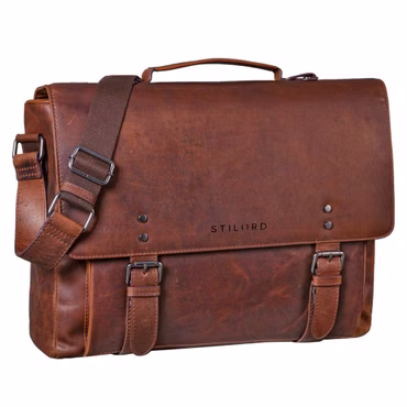 "Alfred" Maletín Vintage De Cuero XL Para Laptop Gran Bolsa De Hombro