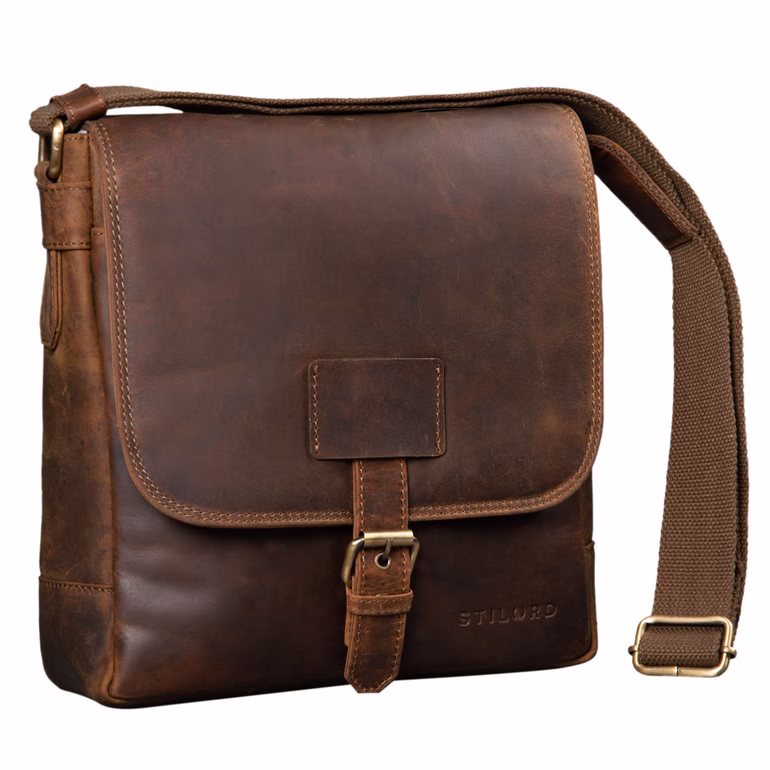 "Bennet" Bolso de Cuero para Hombre Tipo Messenger para Colgar