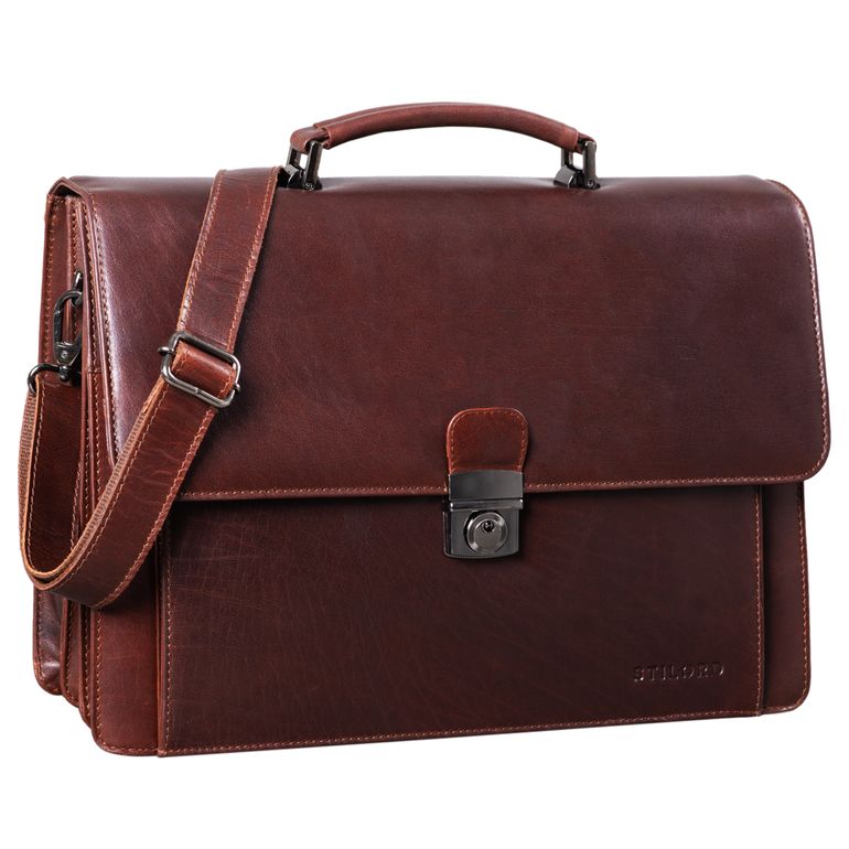 Bolso Ejecutivo De Cuero Auténtico, Maletín Para Computadora Para Hombre, Cuero De Vaca BOL00292