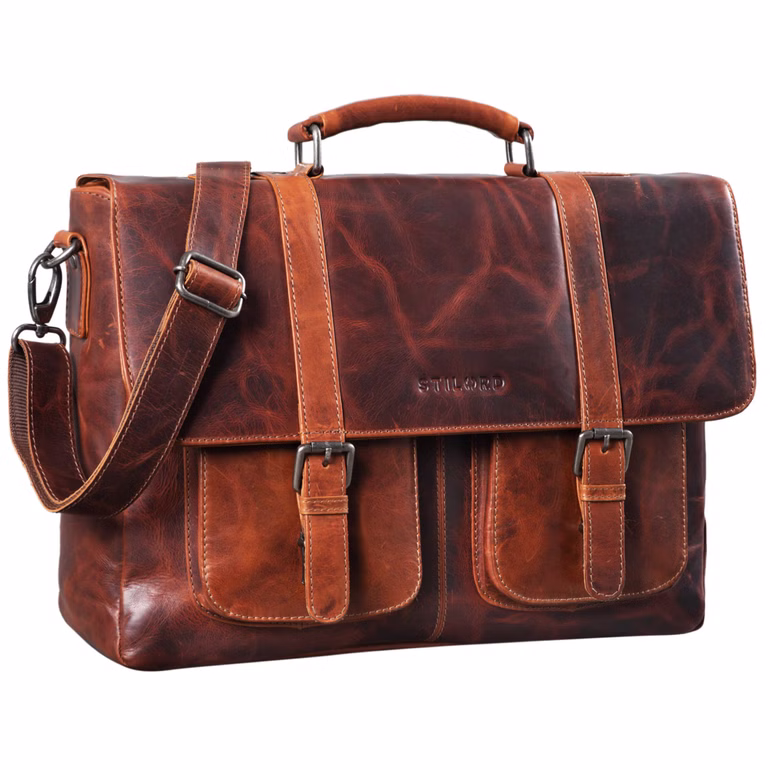"Pontius" Bandolera Maletín De Piel Hombre Vintage