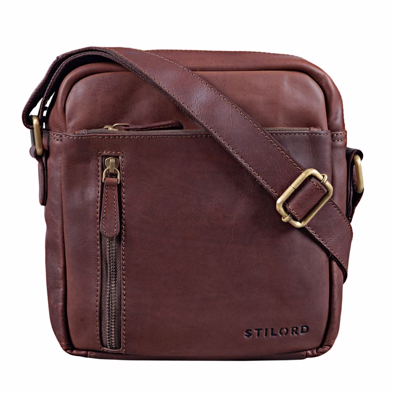 "Benno" Bolsa Cuero para Hombre Pequeña para iPad 9.7" Marrón Vintage