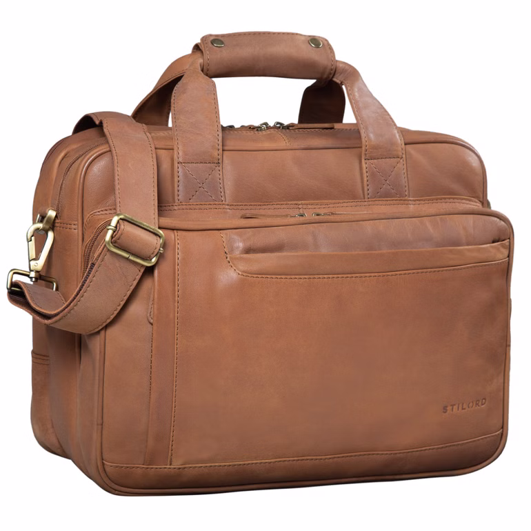 "Excelsior" XXL Maletín Cuero Para Hombre para Portátil 17+ Pulgadas "Excelsior" XXL Maletín Cuero Para Hombre para Portátil 17+ Pulgadas