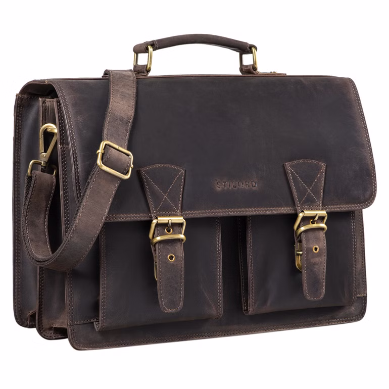 "Jeffrey" Portadocumentos Maletin Cuero Vintage