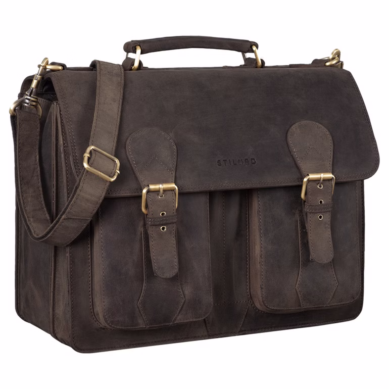 "Kronos" Maletín Cuero Vintage Cartera