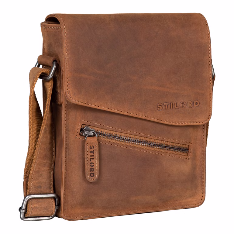 "Steve" Bolso De Cuero Hombre 8 Vintage Pequeño Para Tableta Hombro