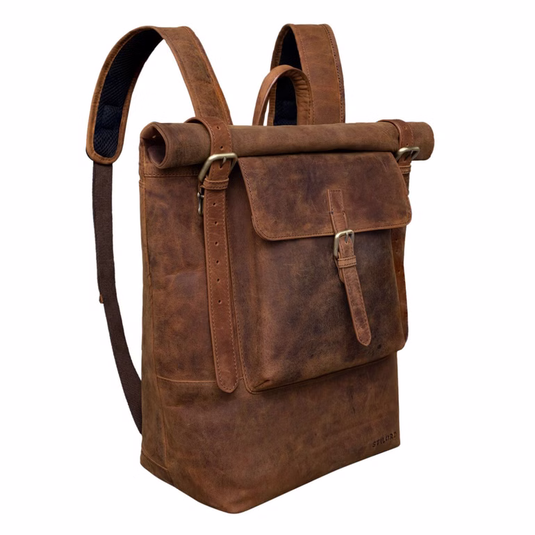 "Chris" Mochila Cuero XL Grande para Laptop hasta 17 Pulgadas Moderna