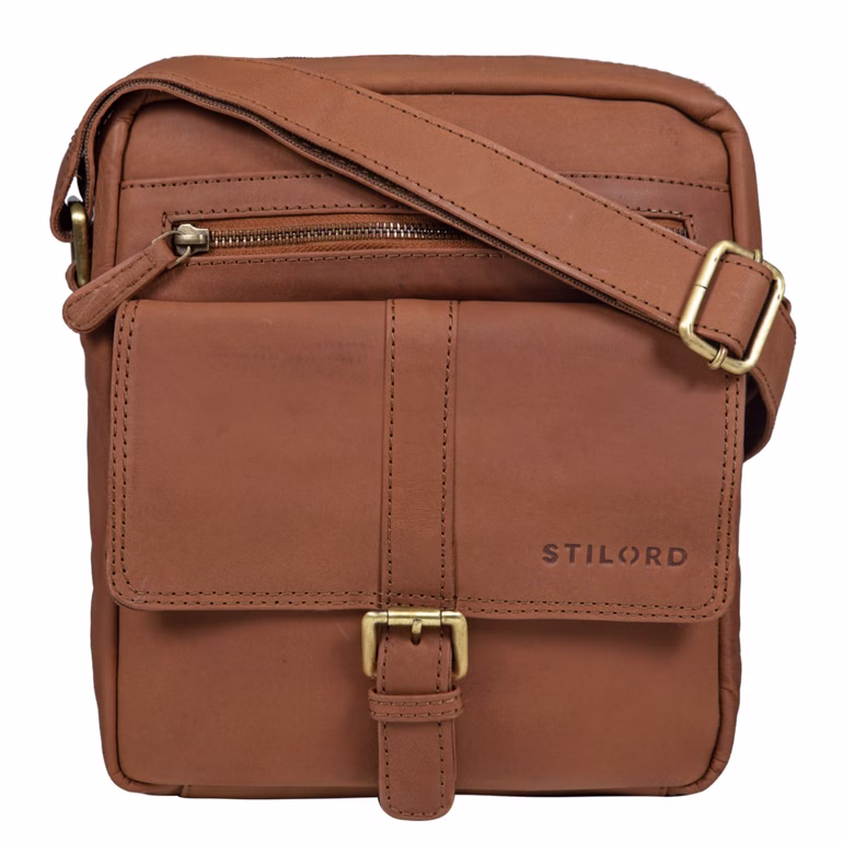 "Dany" Pequeño Bolso de Cuero Messenger Vintage para Hombre