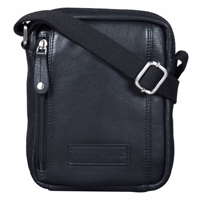 „Brandon“ Bolso De Cuero Marrón Hombre Bandolera Pequeña 7 Pulgadas