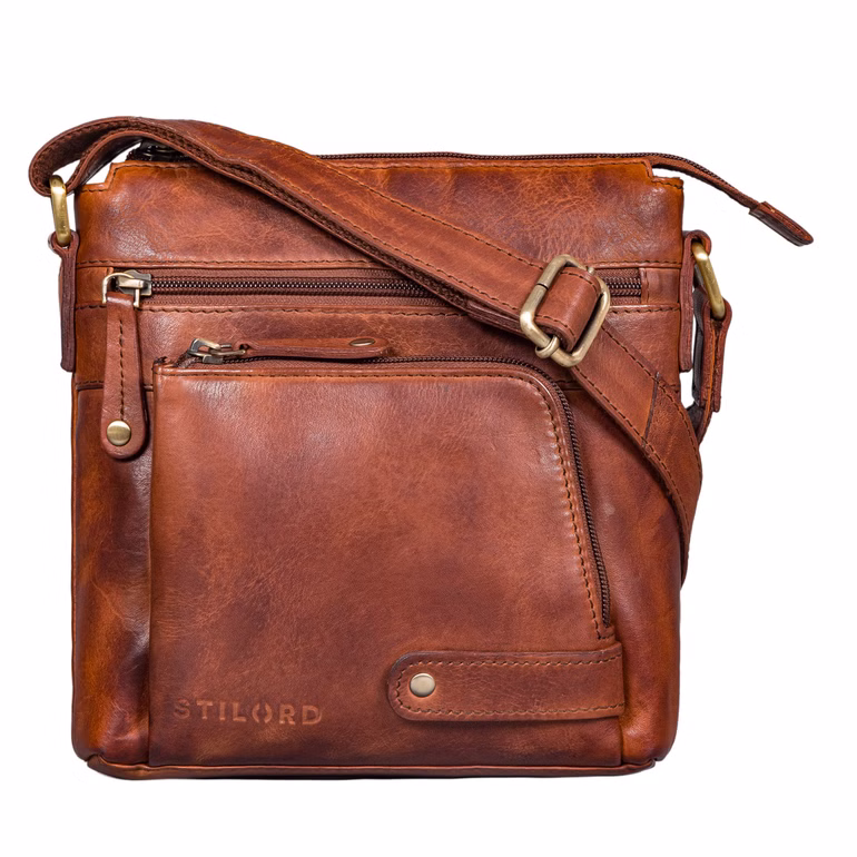 "Cameron" Bolsa De Cuero Pequeña Vintage Cruzada DIN A5 8 4 Pulgadas