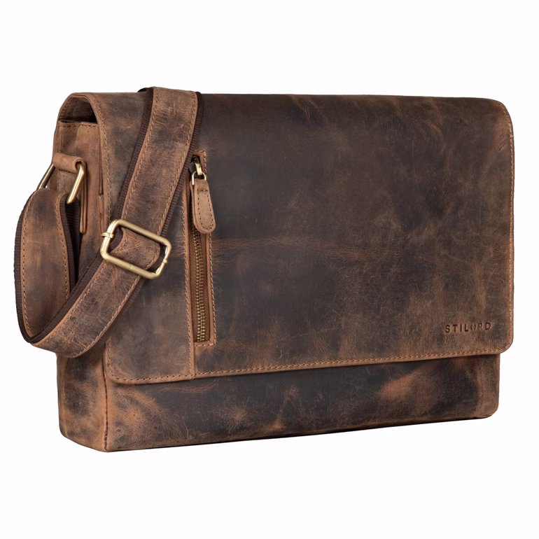 "Davis" Bolso Messenger de Cuero 13 Pulgadas