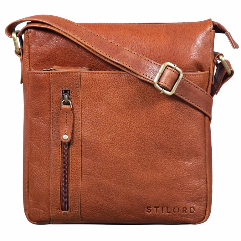 "Brady" Bolsa Messenger de Cuero Marrón Pequeña para Hombro