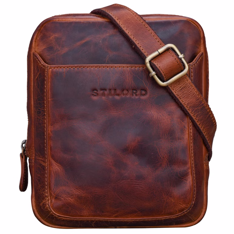 "Costa" Pequeña Bolsa de Cuero para Hombre Vintage Bandolera