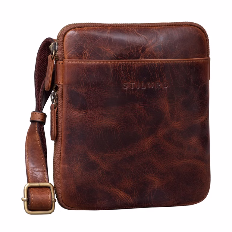 "Carson" Pequeña Bolsa de Cuero para Hombre Vintage Messenger