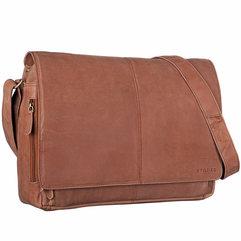Segunda opción "Alex" Bolso de mensajero de piel vintage