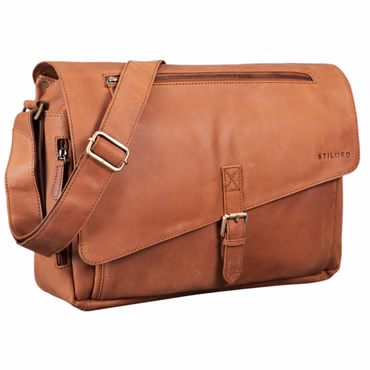 Segunda opción "Merlin" Bolso bandolera grande de piel vintage