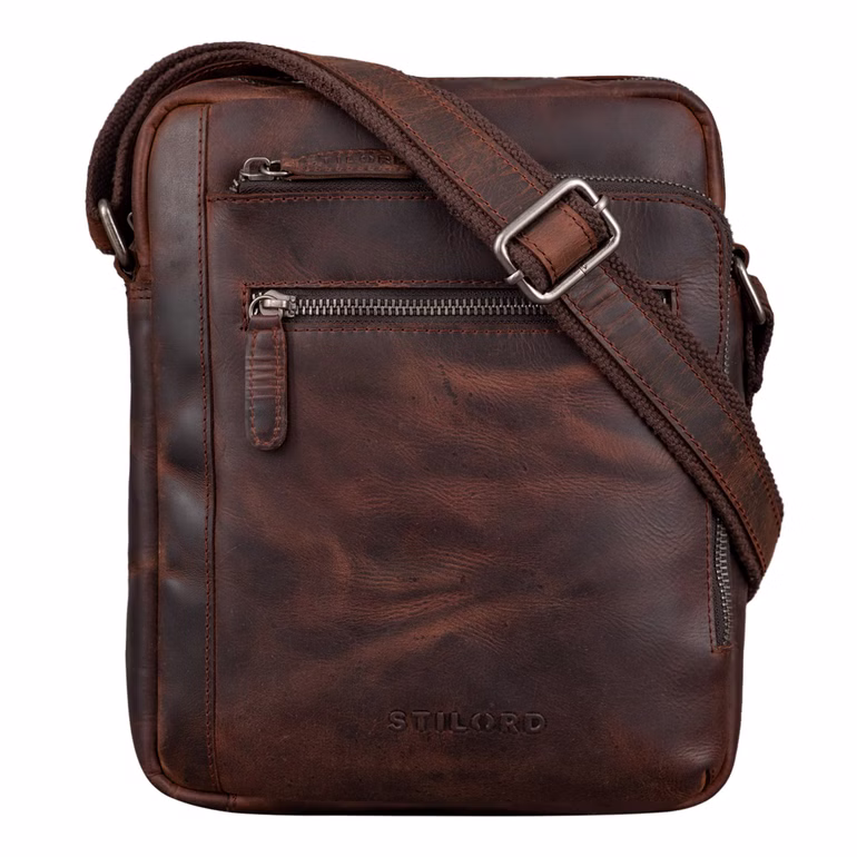 "Bruce" Bolsa Vintage de Cuero para Hombre Pequeña para Hombro