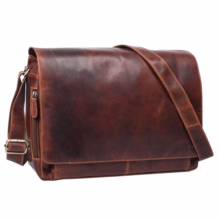 Segunda opción "Tom" Bolso bandolera de cuero para portátiles de 15”