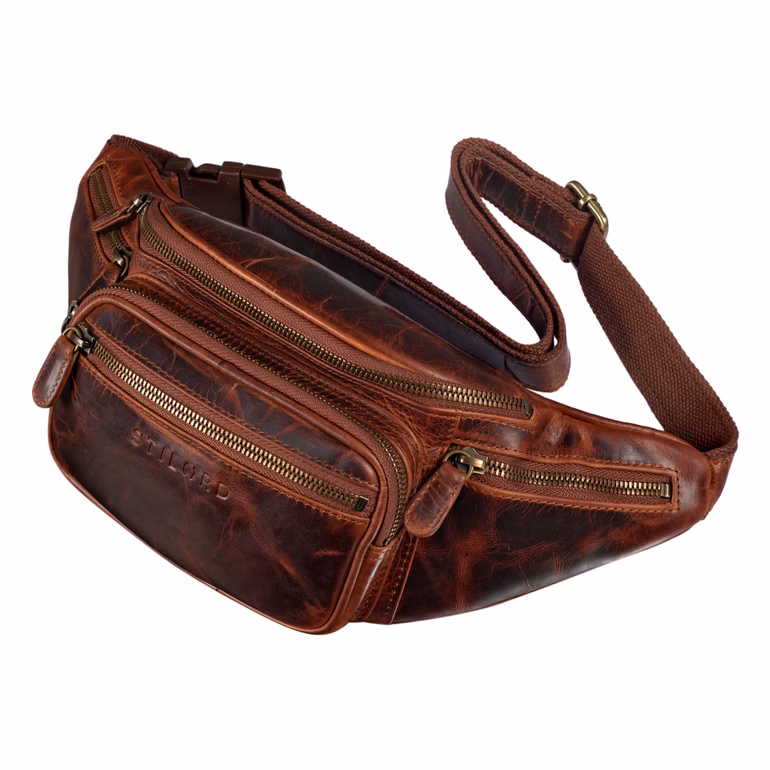 "Caspar" Vintage Bolso de Cintura Riñonera Piel Auténtica