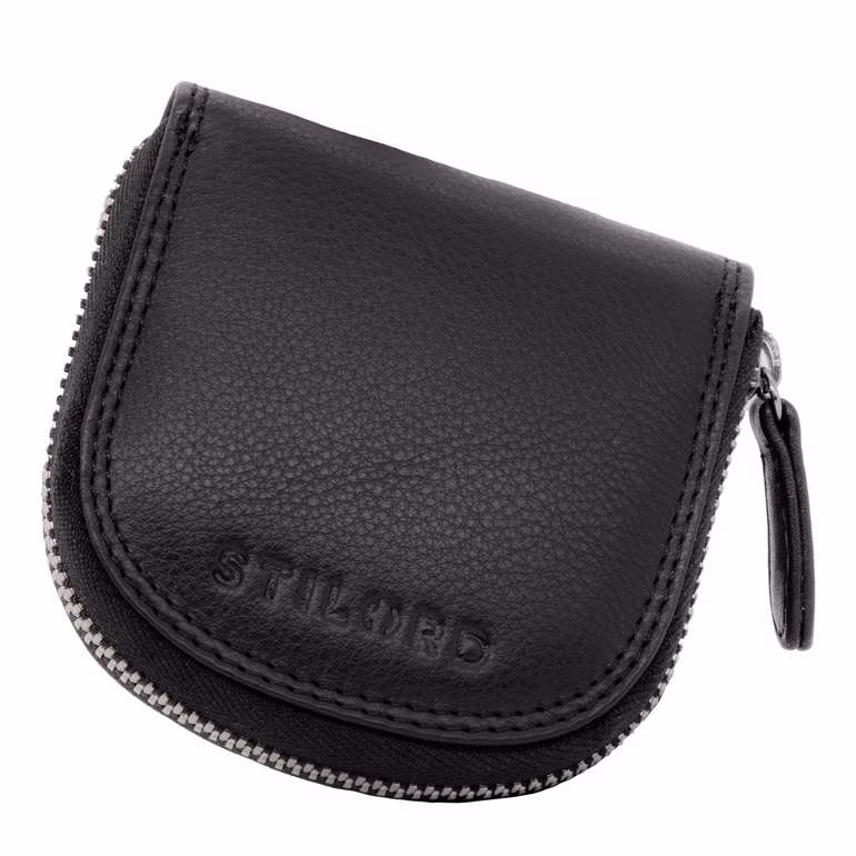 "Cash" Monedero Vintage Cuero con Cremallera Slim Cartera Pequeña