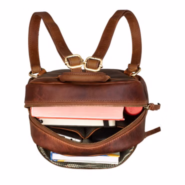 "Alba" Pequeña Mochila de Cuero Mujeres 