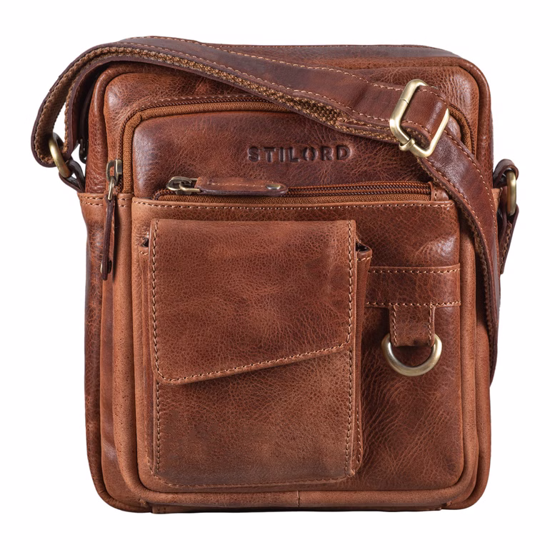 "Ryan" Bolso De Cuero Hombre Pequeño Vintage Para Llevar Al Hombro