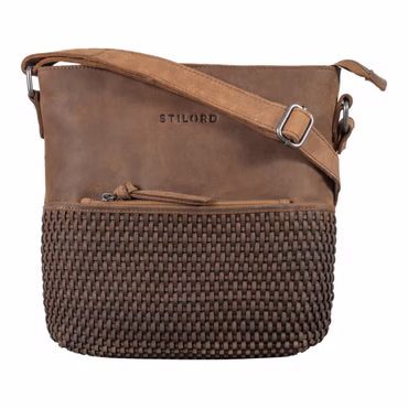 "Liz" Bolso de Mano Cuero Trenzado