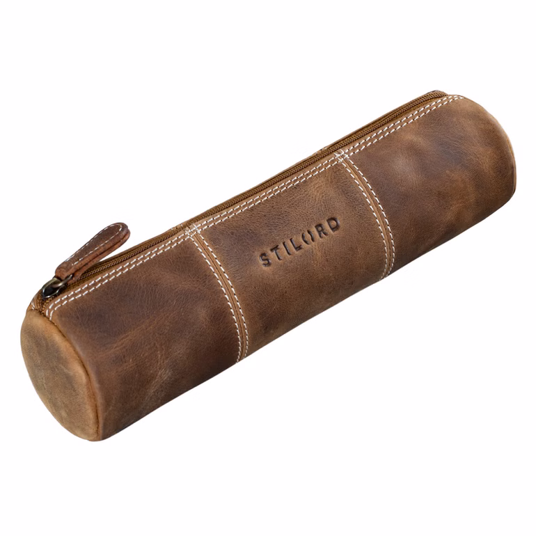 „Cato“ Estuche De Cuero Vintage Porta Plumas Y Estuche Para Escritura