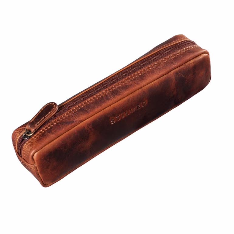 "Preston" Estuche de Cuero Vintage Porta Lápices