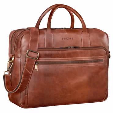 "Dawson" Maletín De Cuero Vintage 15,6" Bolso Con Compartimento Laptop