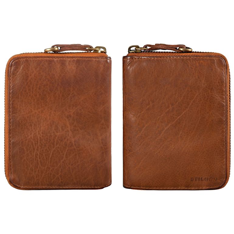 Cartera Cuero Rfid Hombre, Tarjetero Monedero Con Cremallera | Cuotas Sin Interés