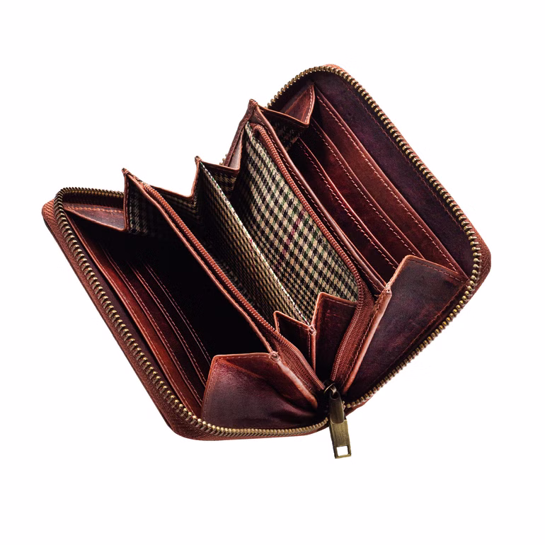 "Paris" Monedero Vintage Mujer Cuero