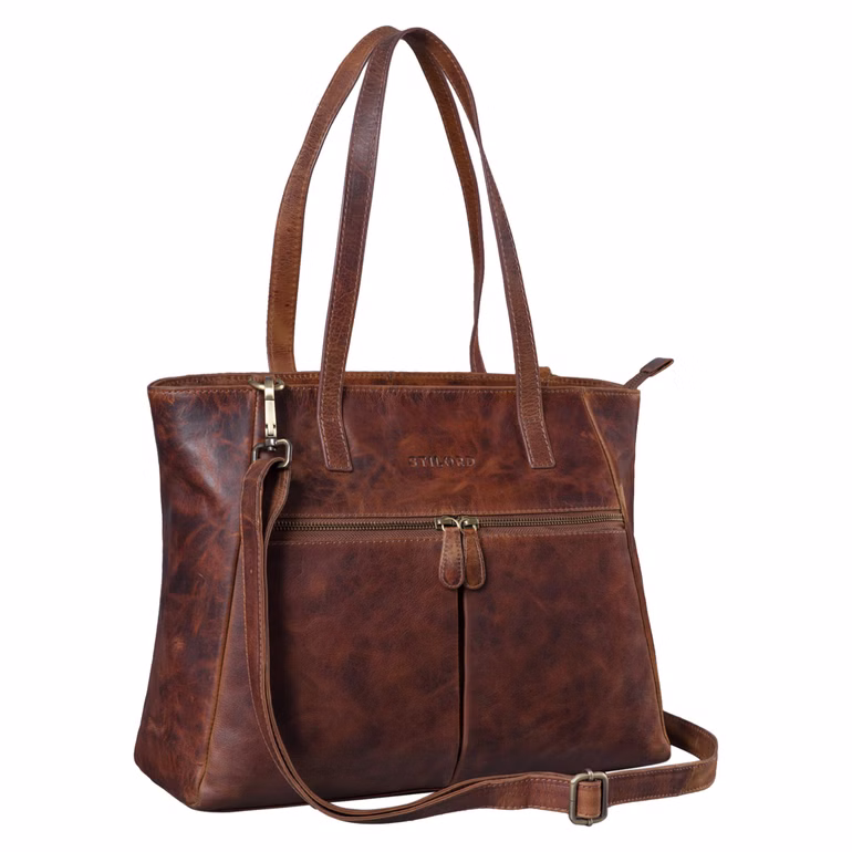 "Madeleine" Gran Bolso de Cuero para Mujeres Vintage
