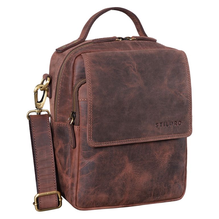 "Gideon" Bolso de Mano Hombre Cuero Vintage