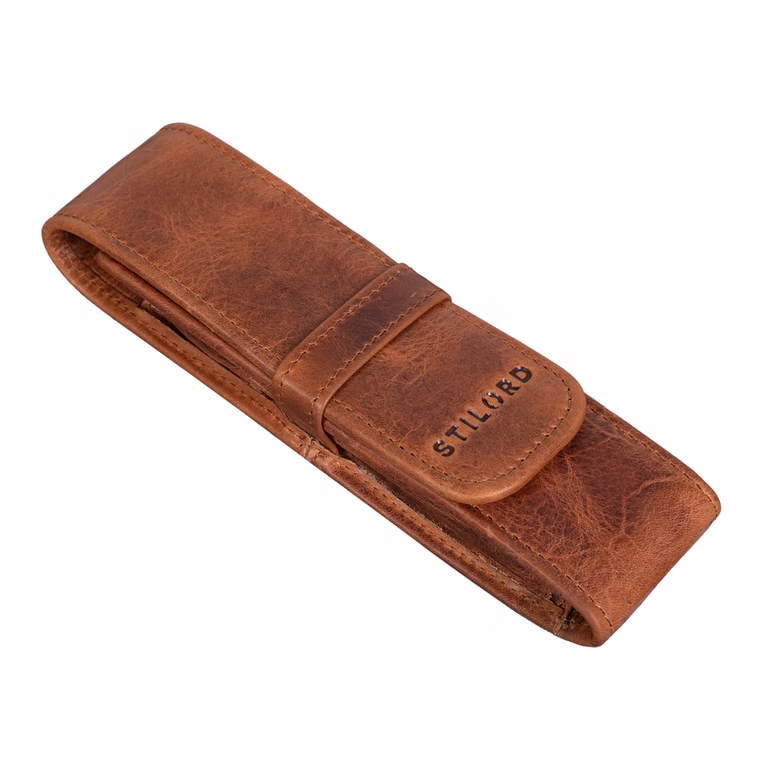 "Penn" Estuche para Lápices Pequeño Cuero Vintage Bolsa Organizador