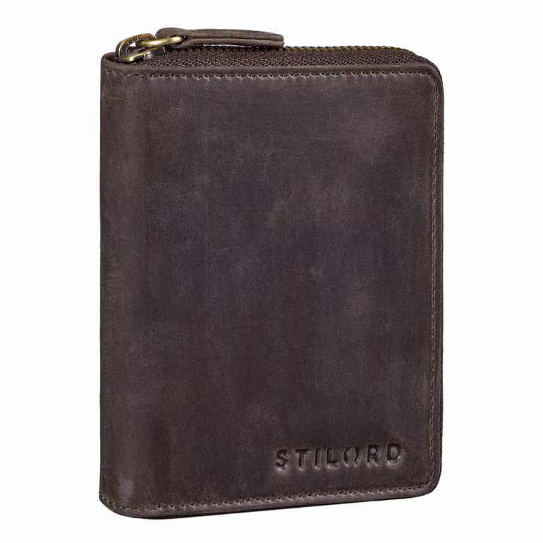 "Giannis" Billetera Mini Hombre Cuero RFID Vertical Vintage