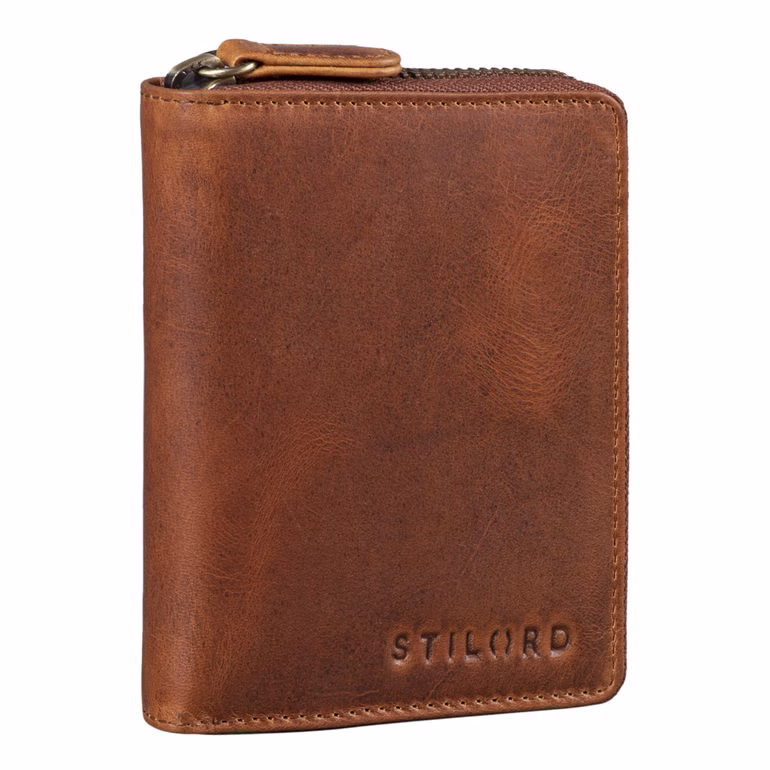 "Giannis" Billetera Mini Hombre Cuero RFID Vertical Vintage
