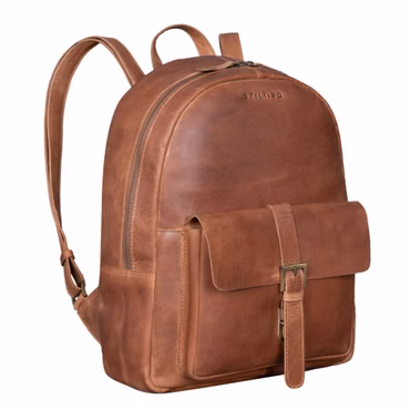 "Eloma" Mochila de Cuero Vintage Grande Marrón