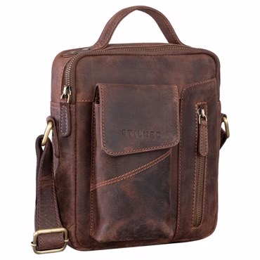 "Otis" Bolso de Hombro para Hombre Elegante de Cuero Auténtico