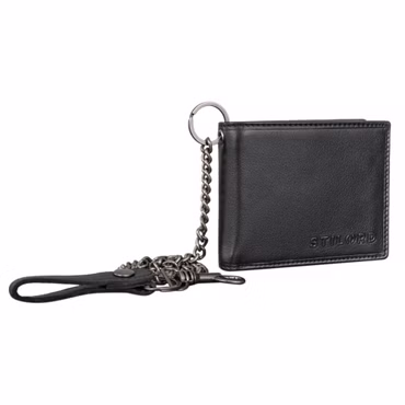 "Dominik" Cartera Hombre Cuero con Cadena Slim Elegante Monedero