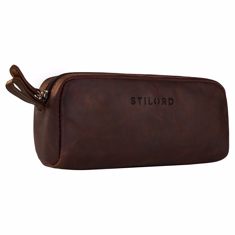 "Dale" Vintage  Estuche de Piel Auténtico para Trabajo, Universidad, Escolar