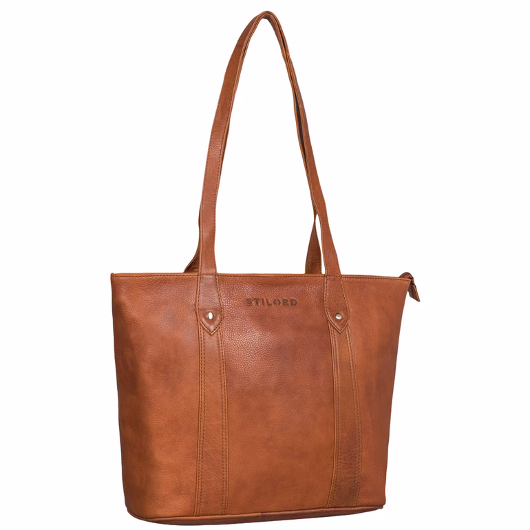 "Svea" Bolso Shopper Cuero Mujer Tamaño Mediano para Portátil de 14 Pulgadas "Svea" Bolso Shopper Cuero Mujer Tamaño Mediano para Portátil de 14 Pulgadas