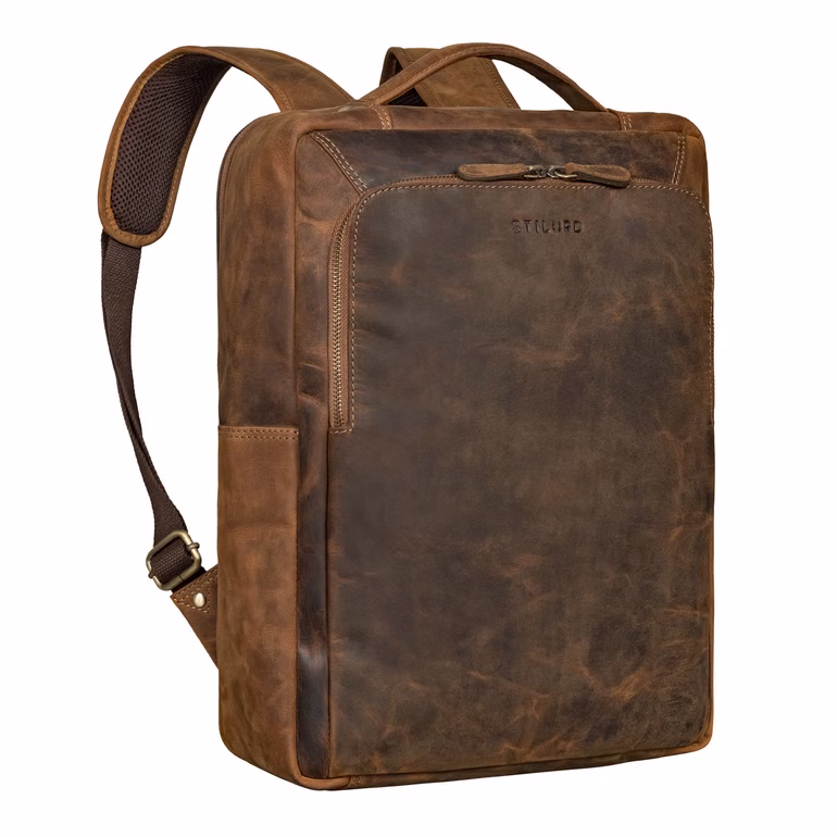 "Martin" Exclusiva Mochila Cuero para Portatil 14 Pulgadas