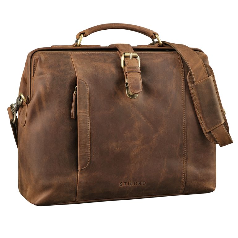 "Casey" Vintage Bolso de Mano Piel Mujer Hombre Médico