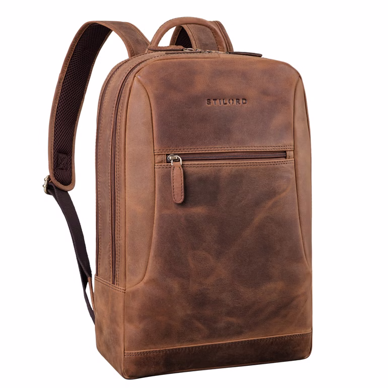 "Bradley" Mochila de Trabajo Grande 16,5 Pulgadas en Cuero