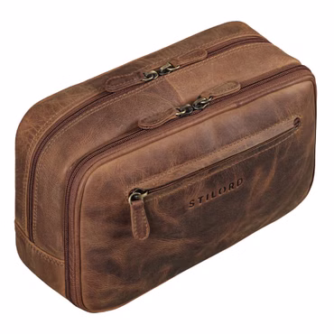 "Voyager" Vintage Neceser Mujer Hombre Cuero Grande