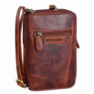 "Peter" 2-en-1 Cartera de Cuero para Pecho y Porta Móvil para Hombre