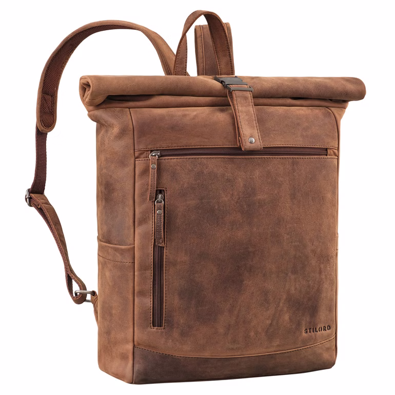 "Lutz" Mochila XL Rolltop de Cuero para Hombre con Laptop 16-17,3" "Lutz" Mochila XL Rolltop de Cuero para Hombre con Laptop 16-17,3"