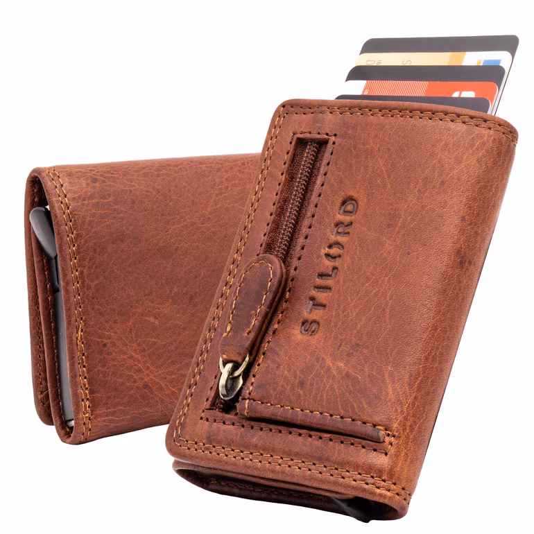 "Roy" Cartera Slim Hombre Cuero con RFID y Bolsillo para Monedas