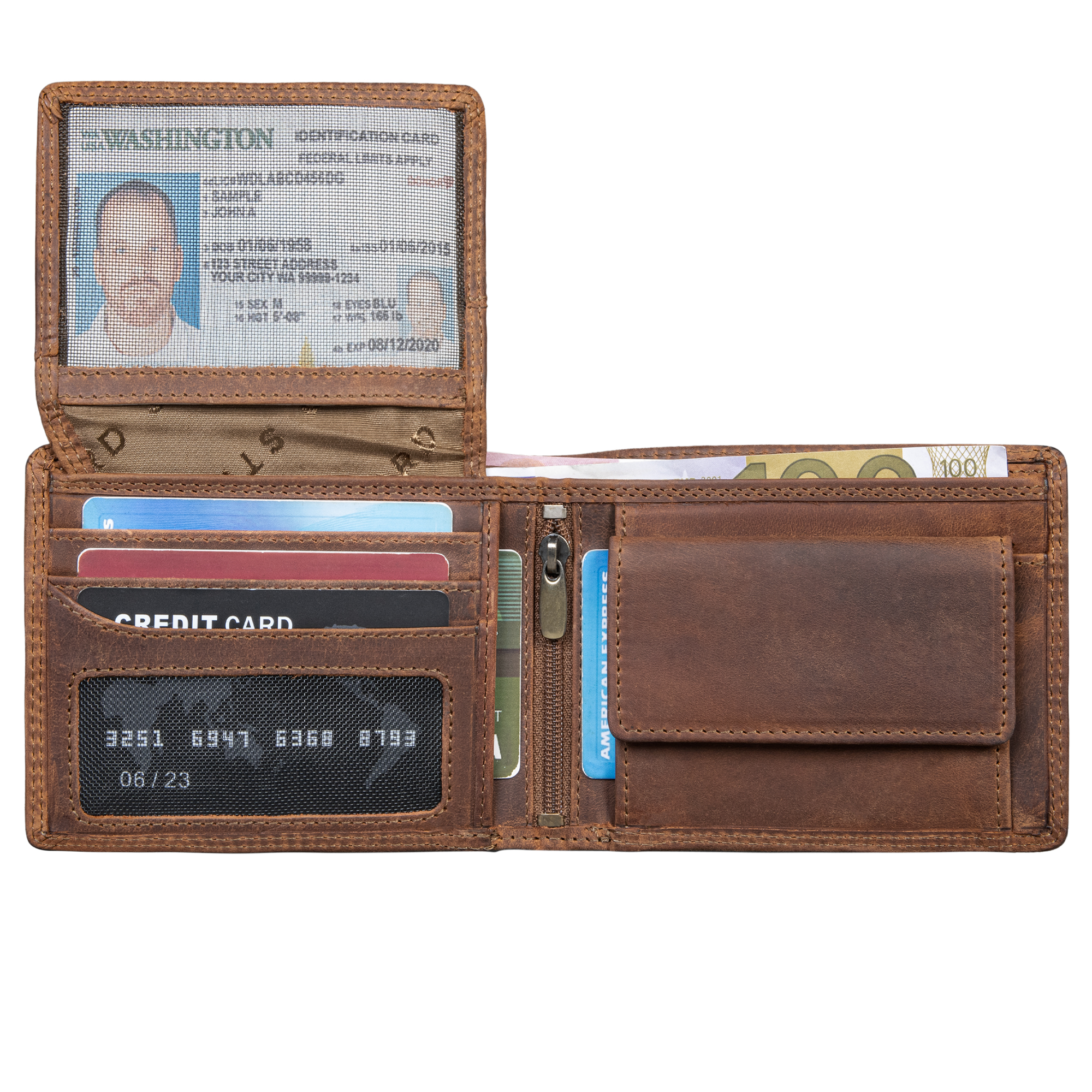 Cartera Hombre Cuero RFID STILORD - Billetera Vintage Protección NFC - Con Caja Regalo - Piel Auténtica